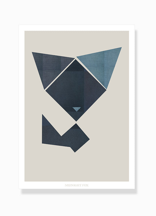 grafisk print midnight fox ræv by Frema